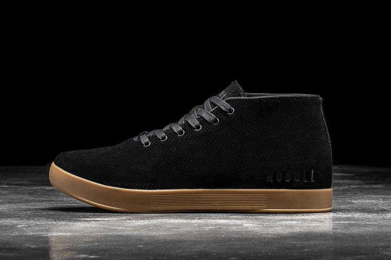 Women's Nobull Gum Suede Mid Trainers Black | SG M2966Q